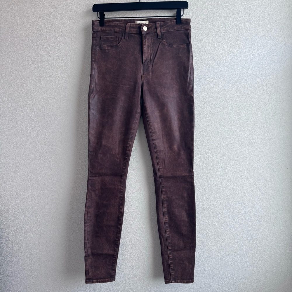 L’AGENCE Marguerite High Rise Cocoa Mineral  Coated Skinny Jeans Size 27